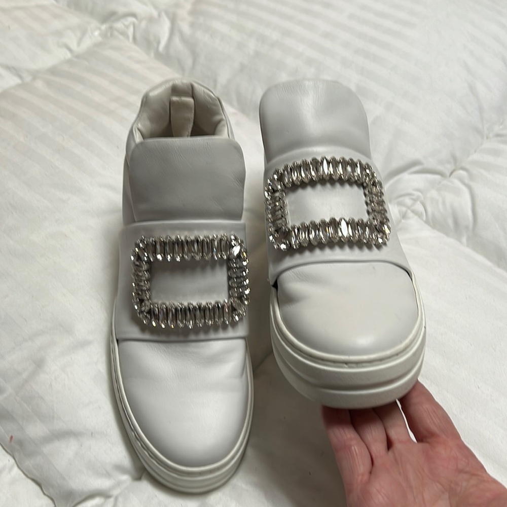 COPY - Roger Vivier high tops size 37 white shiny buckles great for spring summ…